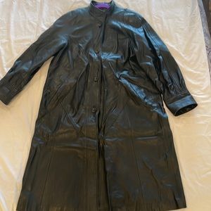 Womens full length leather Coat
